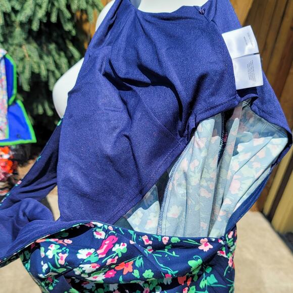 Nine West fit & flare double V neck sleeveless floral dress w-pockets size 6 - Picture 11 of 15